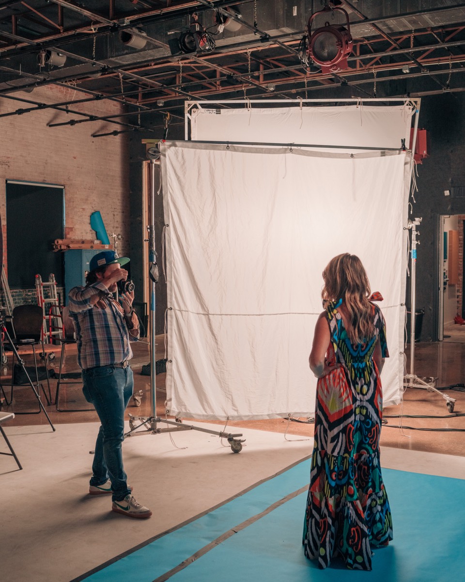 On set of the Sheridan French Resort 2021 shoot — photograph by Andrew Disney